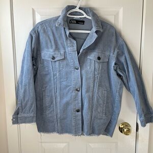 ZARA Powdery Blue Corduroy Shacket